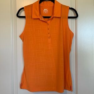 Slazenger Women's Sleeveless Polo Top in Bright Orange